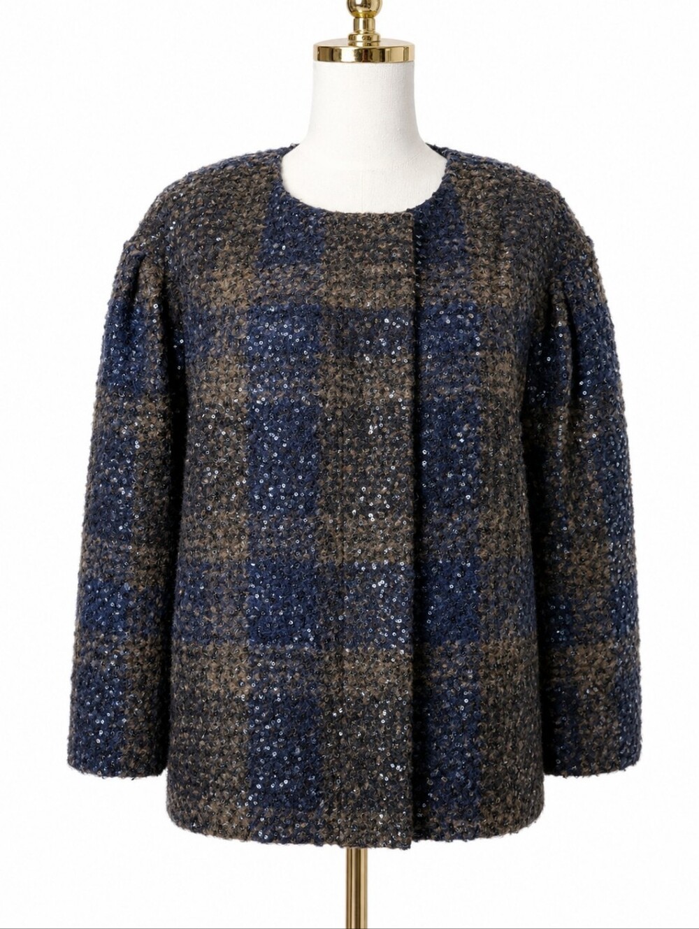 J.Crew Collection Tweed Sequin Short Coat Blazer Size 10 EUC - Picture 2 of 5